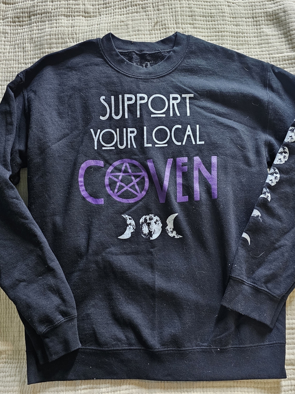 Spirit Black Crewneck with Purple Coven Graphic